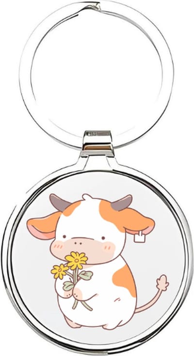 Akyol - Koeien Sleutelhanger - koe - dierenliefhebbers - Kalfje - boerderij - cow - bruine koe - Halloween - boerderijdieren - stier - rund - dieren sleutelhanger - schotse hooglander - os - koebeest - steun de boer - dierendag - 4 x 7,5 CM