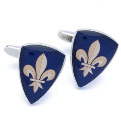 Manchetknopen - Franse Lelie op Blauw Schild