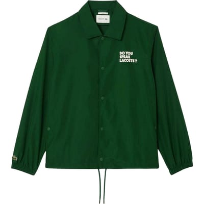 Lacoste Heren Waterafstotende Coach Jacket (Groen)