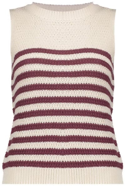 Geisha Spencer Striped Off-white/cherry Red Size: XXL | Sweaters Outlet | Dames | Wit