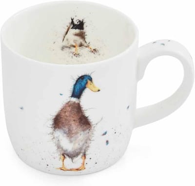 Fijne Bone China Mok met Gedetailleerde Dierenillustratie - 330 ml