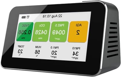 Luchtkwaliteitsmeter - Lucht Analysator - Thuis Meten - Meerdere Sensoren - 3000 mAh Batterij - Zwart