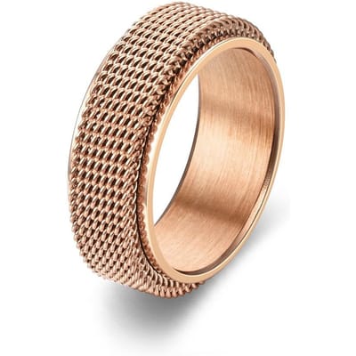 Eenvoudige 8mm Roestvrij Staal Spinner Angst Ringen voor Vrouwen Mannen Draaibare Mesh Ketting Spinner Ringen Anti Stress Bruiloft Sieraden 10 beige