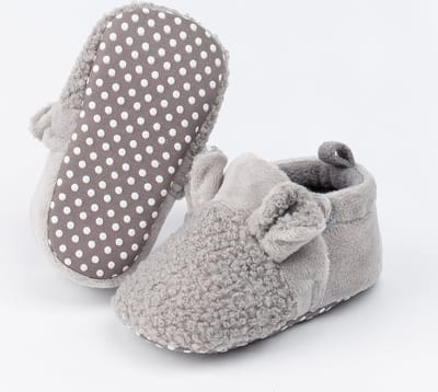 Steppies - Babyslofjes met Antislip - Grijs - 0-3 maanden - Maat 15-16