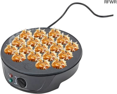 RFWR® Elektrische takoyaki maker met 18 kookgaten en temperatuurregeling - Ideaal voor thuis en horeca