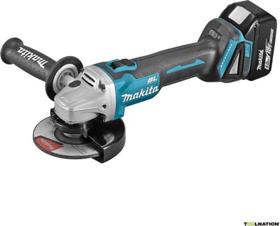 Makita DGA506RTJ 2x 5,0 Ah accu-haakse slijper in Makpac