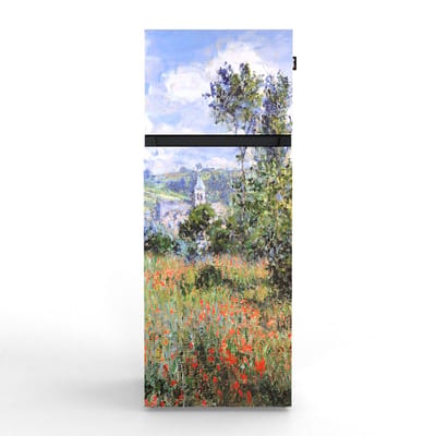 NUNKI MEDIUM-AMONE / Dubbel-Deurs Koelkast, E Klasse, 206l, Claude Monet - Zicht op Vétheuil, Satin (ALL sides)