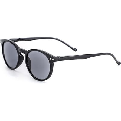 Lunettes de soleil anti-UV pour presbytie avec dioptrie +1.0+1.5+2.0+2.5+3.0+3.5+4 pour femmes hommes Lunettes rondes classiques Lecteur Teintes solaires 3 gray
