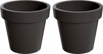 Prosperplast Bloempot/plantenpot voor binnen en buiten - Set van 2x stuks - D58 x H60 cm - antraciet - kunststof