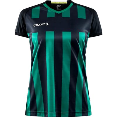 Craft Progress 2.0 Stripe Shirt Korte Mouw Dames - Zwart / Groen | Maat: L