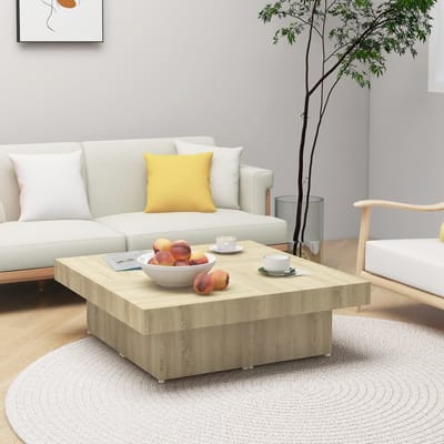 vidaXL - Salontafel - 90x90x28 - cm - bewerkt - hout - sonoma - eikenkleurig