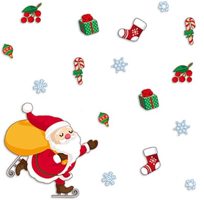 Q2P - Kerst Raamstickers - Kerstversiering - Raamdecoratie - Sneeuwvlok - Kerstman - Wit - Stickers - 25 Stuks