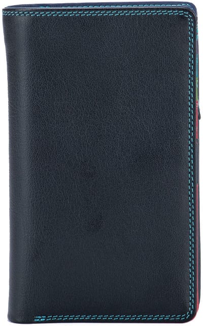 Mywalit Portemonnee RFID-bescherming Leer 8 cm - Unisex - Staand formaat - black-pace