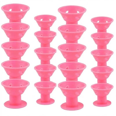 Roze haarkrullers set voor dames – 30 stuks zachte kunststof krulrollers heatless curls – herbruikbare haar rollers voor natuurlijke krullen en volume – geschikt voor verschillende haarlengtes