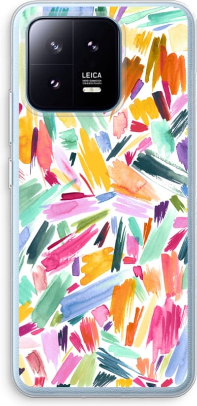 Case Company® - Hoesje geschikt voor Xiaomi 13 Pro hoesje - Watercolor Brushstrokes - Soft Cover Telefoonhoesje - Bescherming aan alle Kanten en Schermrand