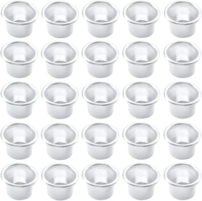 Dailygoods - 25 Stuks Mini Kaarsencups van Aluminium - Decoratieve Kaarsenhouders