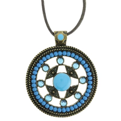 Behave - Ketting met vintage blauwe hanger - Trendy sieraden - Nikkelvrij - 38 cm + 8 cm verlengketting