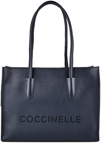 COCCINELLE Leren handtas Myrtha26 Handbag Grained Leather Midnight Blue donkerblauw