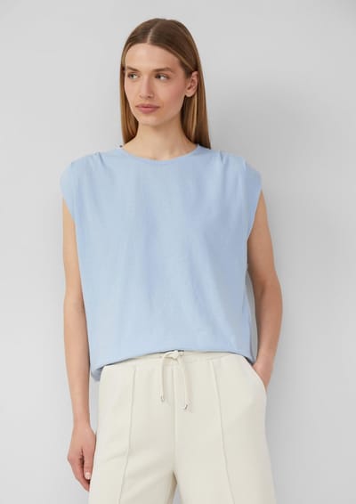 T-shirt Top Relaxed Fit met Plooien en Ronde Hals Dames s.Oliver