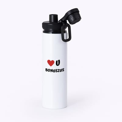 Hacebo® - love u bonuszus waterfles met draaidop zwart - Zus - de liefste zus - verjaardag - cadeautje voor zus - zus artikelen - kado - geschenk - water fles - 850ML