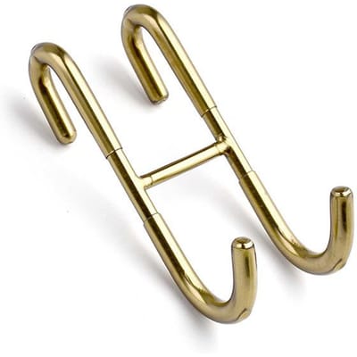 Porte-serviettes de douche en acier inoxydable, porte en verre, porte-serviettes arrière en forme de S, porte-peignoir de salle de bains, crochets or