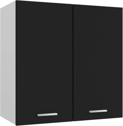 Keukenkast Wandmontage - Hangende Kast - Keuken Opbergen - Twee Deuren - 60x31x60cm - Zwart