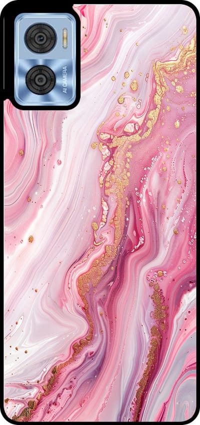 Smartphonica Telefoonhoesje Geschikt voor Motorola Moto E22 / E22i met marmer opdruk - TPU backcover case marble design - Roze geschikt voor Motorola Moto E22;Motorola Moto E22i