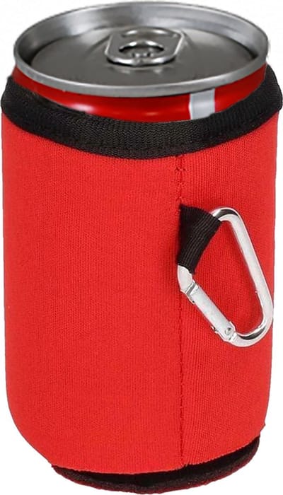 Jumada's - Koel blijven met Jumada's - 2x Rode Koelhoud-Hoesjes voor Frisdrank/Bierblikjes, inclusief Karabijnhaak - Blikjeskoeler - Cool bier op het strand