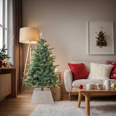 vidaXL - Kerstboomkraag - Vierkant - Wit - 60 - x - 60 - x - 28 - cm - Waterhyacint