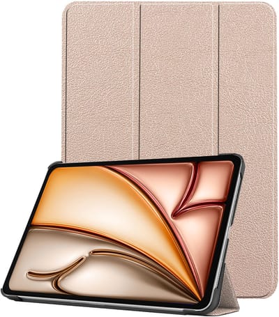 Hoesje - Geschikt voor Apple iPad Air M3/M4 (2025/2026) - 11 inch - Dun & Stevig - Trifold Bookcase - Hard Cover - Hardcover Book Case - Tablet Hoes - Goud