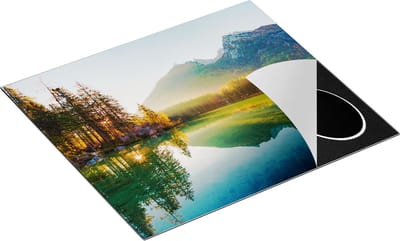 Chefcare Inductie Beschermer Zonsopgang bij het Meer in de Herfst - 60x50 cm - Afdekplaat Inductie - Kookplaat Beschermer - Inductie Mat