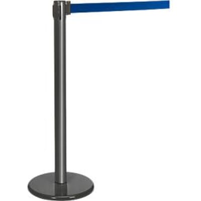 Afzetpaal met trekband antraciet, trekband blauw