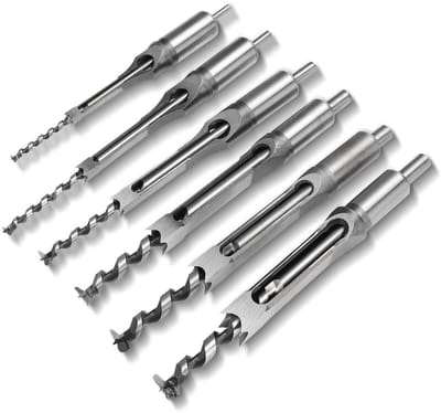 NTH products- Vierkant Gatzaag Set 6 Stuks - Houtboren voor Vierkante Gaten - Professionele Boor - Speciaal Staal - Hoge Hardheid - Geschikt voor Houtbewerking - Boorset