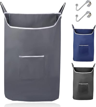 Hangende wasmand met deurhaken - Ruimtebesparende waszak met rits voor optimaal gemak