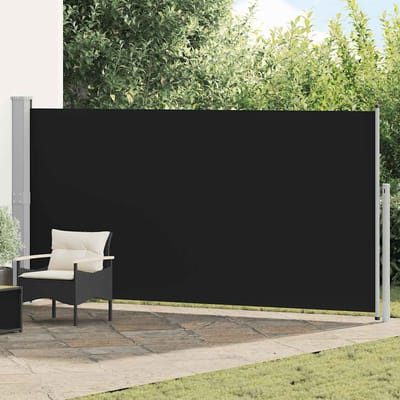 vidaXL Windscherm uittrekbaar 160x514 cm zwart