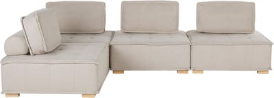 TIBRO - Hoekbank - Lichtbeige - Universeel - 300 cm - Polyester