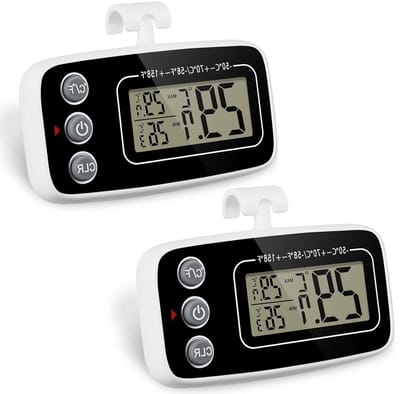 Digitale Koelkastthermometer Set van 2, Waterproof LCD Display, Magnetisch en Vervangbare Batterij voor Nauwkeurige Temperatuurmeting