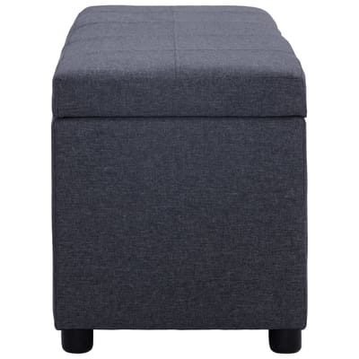 vidaXL - Bankje - met - opbergvak - 116 - cm - polyester - donkergrijs