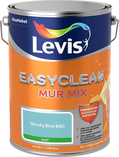 Levis - Easyclean Mur Mat Mix - Shady Blue B40 - Mengverf - 5 L