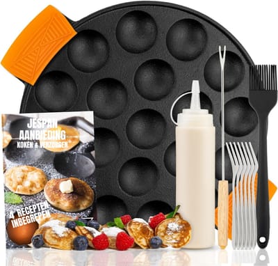 Core® Poffertjespan electrisch - Poffertjespan - Poffertjespannen - Zwart - 29cm x 29cm x 3cm