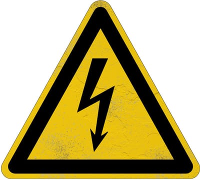 Elektrische spanning waarschuwingsbord - W012 | Sign Again materiaal | 15 cm