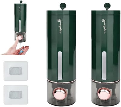 Muurbevestigde zeepdispenser 450 ml zonder boren, ideaal voor badkamer, douche en wastafel, geschikt voor shampoo en douchegel