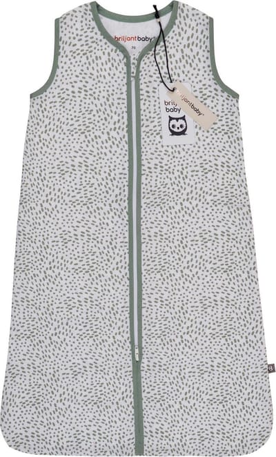 Briljant Baby Zomerslaapzak Baby Hydrofiel - Minimal White - Stonegreen - Maat 70 - Baby Zomer Slaapzak