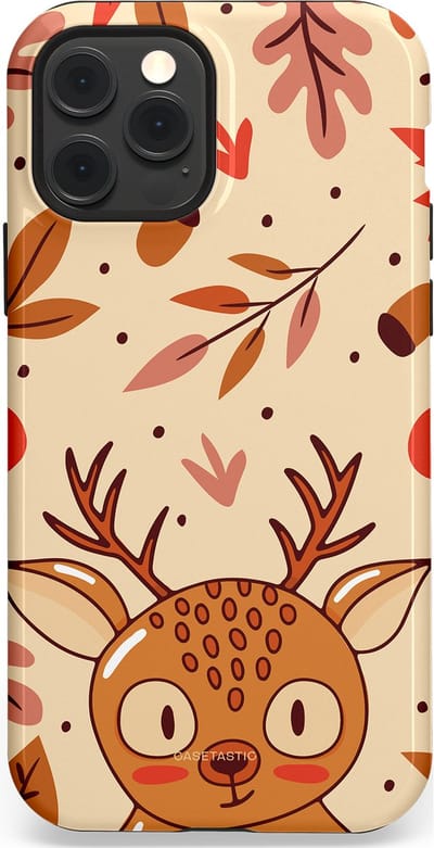 Casetastic hoesje geschikt voor Apple iPhone 12 / Apple iPhone 12 Pro - MagSafe - Dubbellaagse bescherming - Hert in de herfst - Fashion Case - Zand Terracotta Rood