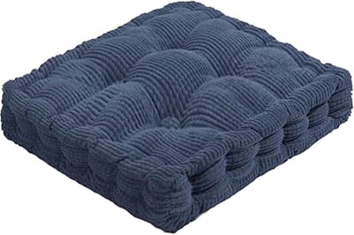 Zitkussen Vierkant 40 x 40 cm - Dik en Zacht voor Meditatie Yoga of Ontspanning - Geschikt voor Binnen en Buiten - Voor Schommelstoelen Banken Tatami of Yogastoelen - Grijsblauw