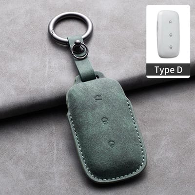 Leren Afstandsbediening Sleutelhoesje voor Geely Galaxy L7 L6 Max 1.5T Plus Air Pro Suede Sleutelhanger gray