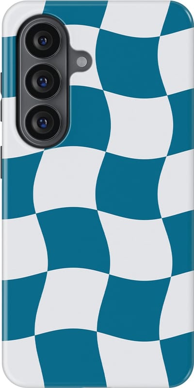 Checkered Warp Hoesje Samsung Galaxy S26 | Geschikt Voor Mag | Uniek Design Hoesje | Beschermhoes Samsung Galaxy S26 Frozen Motion