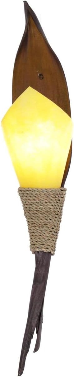 Guru-Shop Palmblad Wandlamp/wandkandelaar, Handgemaakt in Bali van Natuurlijk Materiaal, Palmhout - Model Palmena, 70x17x20 cm, Wandlampen