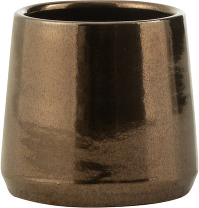 J-Line bloempot Rond Terra Blinkend - goud - extra small - Ø 14 cm