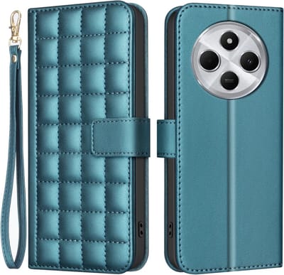 BINFEN Hoesje - Geschikt voor Xiaomi Redmi 14C Hoesje - BINFEN Square Color Book Case - Groen